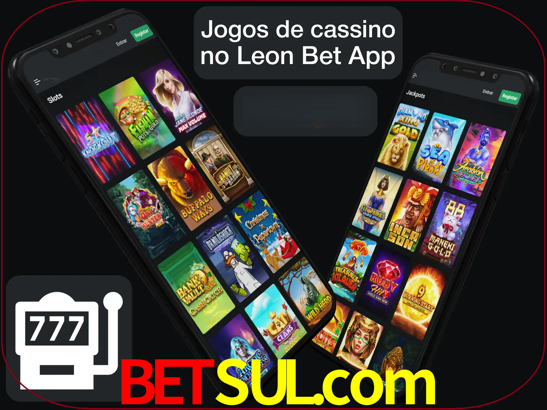 Escolha quais jogos de cassino jogar no app.