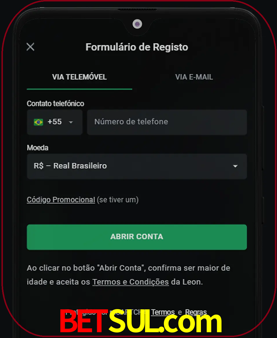 Abra o aplicativo e inicie o processo de registro.