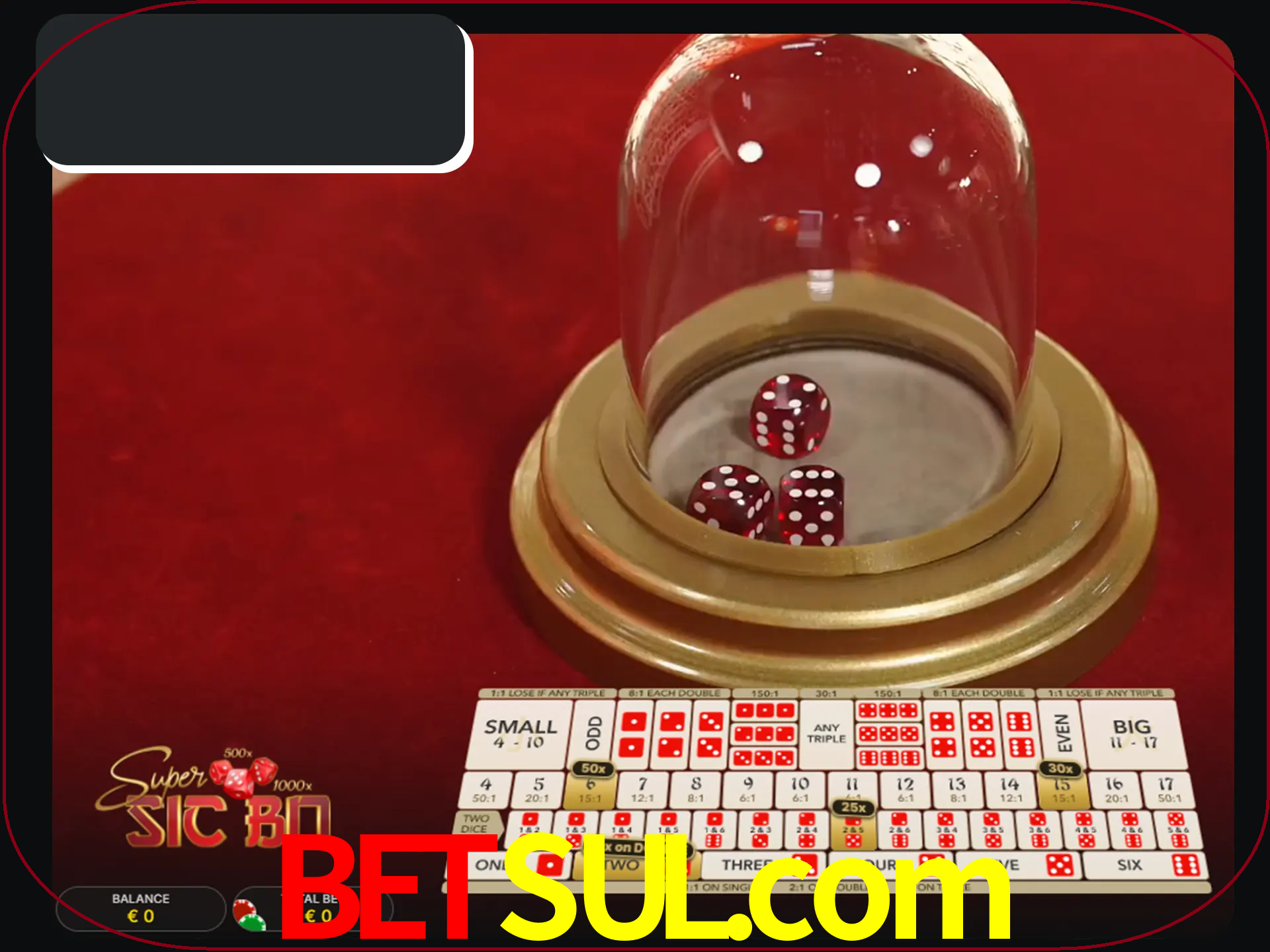 Deixe os dados ao seu lado nos jogos da Sic Bo.