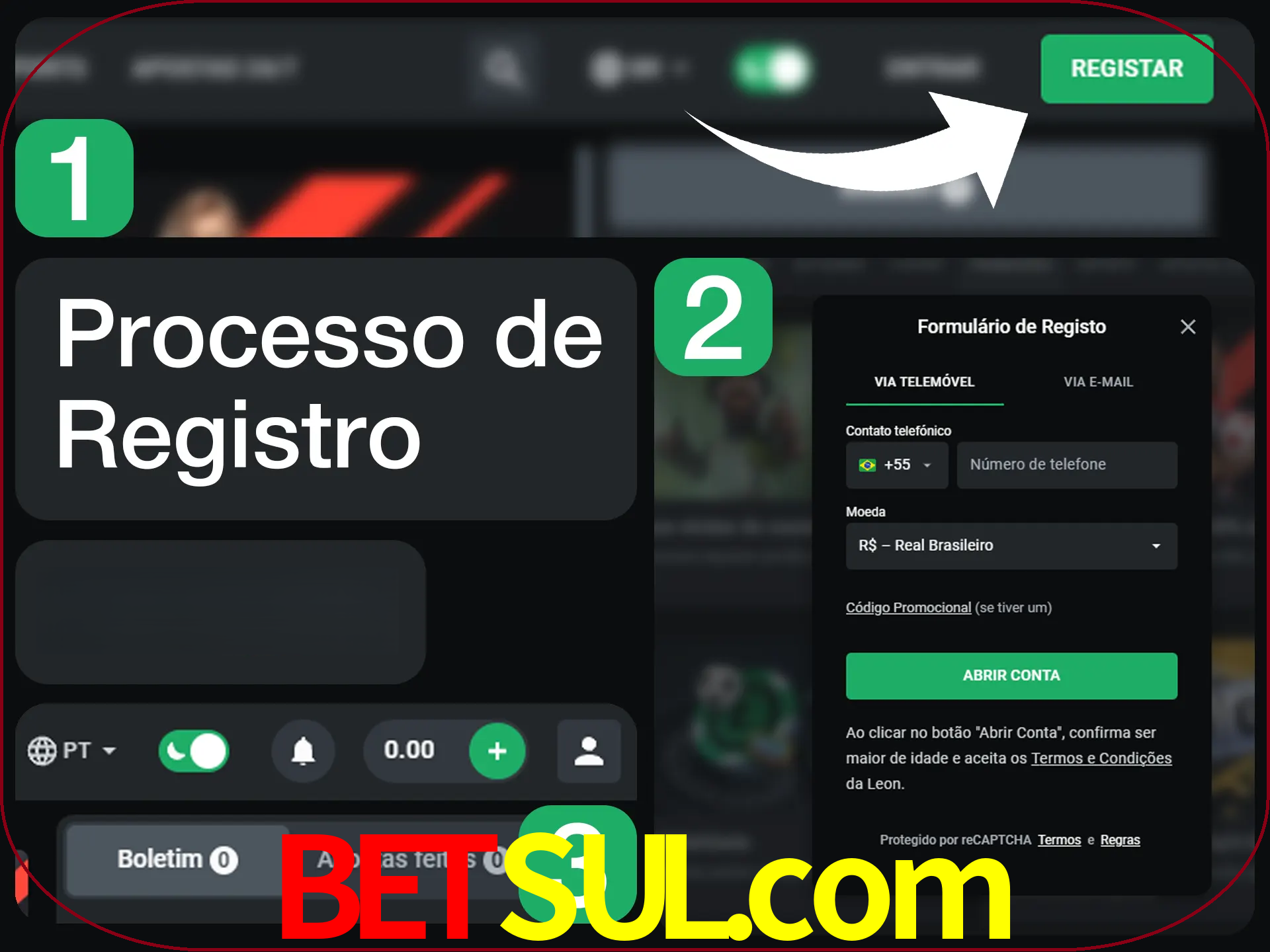 O processo de registro na LeonBet é simples.